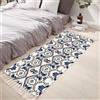 Tomifine Tappeto con nappe, bohémien, lavabile, tessuto, stampato, Tappeti per soggiorno, camera da letto, porta d'ingresso (60x90 cm,Blu)