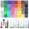 Generic 32000Pcs Resina Strass Bedazzling Kit con 3x10ml Colla 0.3cm 40 Colori Artigianato