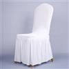 Besshepplo 2 pezzi di eleganti coprisedia per banchetto, in spandex elasticizzato con design a gonna Oxford per eventi (bianco)