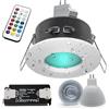 Planetitaly Faretto Incasso IP65 Led cromoterapia box doccia sensoriale bagno turco sauna faretto rgb rgbw 6W 12V alimentatore incluso giochi di luce effetti di colore dimmerabile RGB+WHITE
