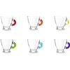 Excelsa Limpido Set 6 Tazzine da Caffè, Vetro, Capacità 95 ml, Multicolore