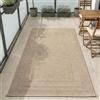 Carpetsale24 Tappeto da Esterno Beige 80x150 cm, Resistente agli Agenti Atmosferici & UV, Ideale per Cucina, Balcone, Terrazza, Soggiorno e Sala da Pranzo, Design a tinta unita con bordo