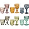 KEDEA Bicchieri Acqua in Vetro, Calici Vino Colorati in Vetro, Lavabili in lavastoviglie, Tumbler Acqua e Calici Vino Colorati Mix 6 COLORAZIONI.… (GRAND PAVE')