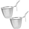 DECHOUS Scolapasta in Rete Di Acciaio 304, Set 2 Pezzi, Colino Multifunzionale Per Pentola Calda e Bollitura Alimenti, Cestelli Riutilizzabili Portatili Per Cucina Domestica e Ristorante