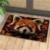 Generic Zerbino con animali selvatici autunnali, motivo panda rosso, per interni ed esterni, decorazione autunnale, in gomma, impermeabile, antiscivolo, assorbe la polvere, facile da pulire, 73 x 43 cm