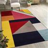 Mazovia Tappeto moderno geometrico, colorato e morbido, per soggiorno, camera da letto e sala da pranzo, certificato Öko-Tex, 180 x 250 cm, blu navy