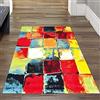 Teppich-Traum Tappeto moderno per il Soggiorno - facile da pulire - quadri colorati giallo Größe 80x150 cm