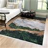 Mazovia Tappeto Salotto Moderno - Tapeto Stampato a Pelo Corto - Morbido Tappeto Camera da Letto - Antiscivolo Tapeto TOSCANA - Tappeto Salotto Motivo Marmo Astratto - Verde Oro 140x200cm