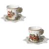 Brandani 89914 Tazzina Caffè con Piattino Christmas - Set da 2 Pezzi in New Bone China - 12,5 x 12,5 x 6 cm