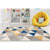 Carpeto Rugs Tappeto Bambini Morbido - Tappeto Pelo Corto Moderno Geometrico - Tappeto Cameretta - Tappeti Camera da Letto Grandi Dimensioni - Grigio Giallo Blu - 240 x 330 cm