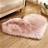 Fouriding Tappeto Peloso Shaggy Tappeto Lungo Forma di Cuore tappeti Peluche Ultra Morbido in Pelle di Pecora Decorativo per Divani Del Soggiorno e Camere da Letto(Rosa, 70 * 90CM)