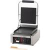 Ristoattrezzature - Piastra Panini Elettrica Singola - Liscia/Liscia - Griglia Professionale per Ristoranti e Bar - 31x37x21 cm - 1.8 kw