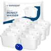 Wessper Cartucce filtranti per il Trattamento dell'Acqua 8 Unità | Compatibili con Brita Maxtra + | Riduce Cloro, Calcare e Impurità