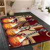 HATEGE Tappeto Salotto 120 x 180 cm Chitarra D'epoca Tappeti Camera da Letto 3D Tema Musicale Tappeto Antiscivolo Lavabile, Tappeti per Esterno Soggiorno Cucina E-F958