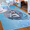 Mazovia Tappeto Salotto - Tapeto Stampato Pelo Corto - Morbido Tappeto Camera da Letto - Antiscivolo Tapeto EMMA - Tappeto Bambini Motivo Pianeti Cosmo - Blu 120x170cm