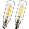 KYPSZQPSH 2pc Vintage Glass T25 Lampada a LED Tubolare Lampadine a filamento LED 4W 8W Lampadario retrò Lampada a sospensione E14 220V Lampadina Edison bianco freddo caldo(Color:Warm White,Size:E14 8W