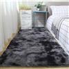 XUEDNGM Tappeto Morbido e Soffice Tappeto Peloso 90 x 300 cm Morbida, Soffici, Antiscivolo, Lavabile Fino, Unicolore Tappeto Del Soggiorno Pelo Lungo Tappeti Antiscivolo, Grigio Scuro
