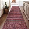 NETLINE HOME Tappeto lavabile in lavatrice | Per Cucina | Tappeto Adatto Agli Animali Domestici | Tappeto Dal Design Orientale | Antiscivolo (Rosso, 80X240 CM)