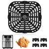 Yallmie Griglia Friggitrice Ad Aria, 24,1x23,1cm Piastra Griglie per Friggitrice Ad Aria in Acciaio Inox, Antiaderente Griglia di Ricambio Quadrata con Linguette in Gomma per Instant Pot Vortex Plus 6QT XL