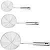 HD BRICO Schiumarola in acciaio inox,12/14/16/18/20/22 cm Skimmer a filo con maglia a spirale, Cucchiaio schiumatoio a manico Schiumarola metallica cucina alta resistenza al calore ((12cm, 16cm e 20cm))