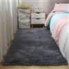 YUANWAN Tappeto Moderno Tappeto Antiscivolo 135 x 160 cm Extra Morbido e Facile da Pulire Tappeto Salotto Moderno per Casa Tappeto Salotto Shaggy per Soggiorno, Corridoio, Camera da Letto, Nero