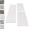 Carpettex Set di tappeti a pelo corto per il letto della camera da letto altezza del pelo 4mm 3 pezzi, colore:Crema, set letto:2 pezzi 80x150 + 1 pz 80x250