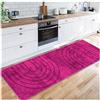 Siunwdiy Tappeto Passatoia Cucina Antiscivolo Lavabile Rosa, Tappeto Runner Lungo Moderno in Poliestere per Corridoio, Soggiorno, Camera da Letto,1.6 Metri, Design Astratto, 50x160 cm