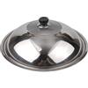 GLOBALHUT Coperchio di ricambio per wok da 40 cm, in vetro resistente al calore e struttura in acciaio inox