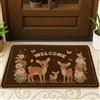 Generic Zerbino con cervo con benvenuto, tappetino per ingresso per interni ed esterni, decorazione stagionale, antiscivolo, impermeabile, anti-polvere, facile manutenzione, 73 x 43 cm