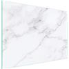 DarHaus Tagliere da cucina in vetro temperato, Copri-piano cottura a induzione, piano decorativo universale 40x30 cm, Marmo bianco