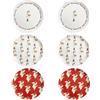 PALUPLUS Set 6 Piatti Pizza Rotondi in Melamina, Diametro 33 cm e Altezza 1,5 cm, Piatto con 3 Decorazioni, Infrangibili e Riutilizzabili, Fantasia Pulcinella -3757C