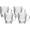 Generico Set di 4 Bicchieri Giarre da Birra con Manico 550ml in Vetro Spesso Resistente per Casa Pub Bar Ristorante - Design Moderno Boccali Stile Bavarese Lavabili in Lavastoviglie Ideali per Feste ed Eventi