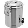 Wiyuer Pentola termica isolata da 20 l, grande contenitore termico con rubinetto di scarico, in acciaio inox, con coperchio e manici per cibo e bevande