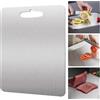 KimiDitt Tagliere in acciaio inox, per cucina, lavabile in lavastoviglie, double-face, per bancone della cucina, 25,4 x 35,5 cm