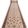 rugsx NAIN Passatoia - Tappeto di lana con motivo ornamentale e floreale in Beige & Vino Rosso - Elegante tappeto orientale per corridoio e soggiorno 100x250 cm