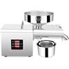 Loobiiny Macinino per olio elettrico in acciaio inox, 610 W, automatico, per spremere semi e olio, in noce