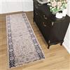 TAPISO Colorado Tappeto Passatoia Corridoio Classico Salotto Entrata Casa Beige Antracite Floreale Orientale Tradizionale A Pelo Corto 70 x 210 cm