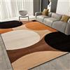IUCUHE Tappeto Salotto Moderno Pelo Corto, Tappeto Camera Da Letto Disegno Geometrico 3D Astratto Per Soggiorno, Camera Da Letto, Sala Da Pranzo,Dimensione:90X150cm Colore:Beige/Marrone chiaro/Nero/Arancione