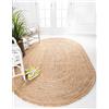 Ripaz Vogue Tappeto ovale in iuta, intrecciato a mano, colore beige, 120 x 240 cm