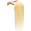 QRSTUVXZY Topper for capelli umani da 16 pollici for donne, base in seta svizzera traspirante da 3 * 4 pollici con clip in pezzi di capelli 110 densità(Blonde)