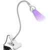 Yuuinnter Lampada per Unghie UV LED - Mini Lampada per Unghie LED Gel X Lampada per Unghie con Clip di Fissaggio Luce LED Girevole,