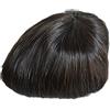 AIRAO Tutta La pelle PU Poli Toupet Parrucchino Sostituzione Protesi Capelli Uomini Parrucche Invisibile Aspetto Naturale- Capelli Umani Indiani #1B10 (Fuori Dal Nero Con Capelli Bianchi Del 10%)