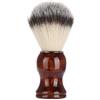 Dekaim Pennello da Barba da Uomo Portatile, Pennello da Barba con Manico in Legno Naturale, Pennello da Barba in Pelo Sintetico Morbido Per Uso in Viaggio a Casa in Salone