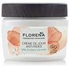 FLORENA Crema da giorno antirughe con acido ialuronico, caprifoglio e olio d'oliva fermentati (1 x 50 ml), cura antietà profumata, cura idratante rassodante
