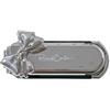 Generic Spazzola per capelli pieghevole portatile con specchio, mini spazzola compatta da viaggio, pettine tascabile con cuscino d'aria (fiocco argento)
