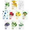 Eunyul Maschera in tessuto naturale Confezione Maschera Coreana Aloe, Collagene, Perla, Ialurone, Avocado, Melograno, Vitamina, Mirtillo, Tè Verde, Cetriolo, Confezione da 10