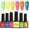 Generico Set Di Smalti in Gel Crackle, 6 Colori Smalti Gel per Unghie UV LED, Smalto Fluorescente per Unghie, Smalto Resistente Alle Scheggiature, A Lunga Durata, Lampada UV Necessaria, 7 ml