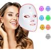 Tvszizx Maschera ergonomica a LED, terapia della luce LED per il viso, maschera per terapia della luce LED blu, maschera per la cura della pelle del viso a casa con 7-1 colori, ricaricabile tramite USB, senza