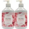 FEI FAN Sapone Liquido Per Mani e Corpo, Profumed Edition, Nutriente Ed Emolliente. Accarezza e Nutre La Pelle Rilasciando Un Profumo Ricco e Gradevole 500ml (2 Flaconi, EXOTIC)
