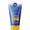 NIVEA SUN Latte solare invisibile Finish Protect & Hydrate SPF 50+ 150 ml - Crema solare resistente all'acqua - protegge e idrata - Alta protezione viso e corpo